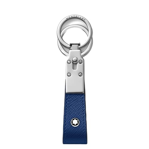 Montblanc Sartorial Schlüsselanhänger aus Leder in der Farbe Blau, Maße: 12cm x 3,5cm x 1,5cm, 130818 von Montblanc