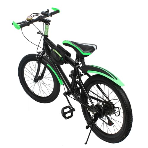 20 Zoll Mountainbike aus Kohlenstoffstahl mit Bremssystem, Premium Mountainbike Fahrrad mit Wasserbecher-Halter und Schutzbleche, MTB Fahrrad für Herren und Damen (Maximale Tragfähigkeit: 85 kg) von MooBeey