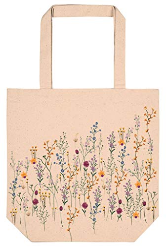 moses. Shopper aus Bio-Baumwolle | Tragetasche mit Blumenmotiv | Praktisch als Einkaufs- und Freizeittasche | Blumenwiese von moses