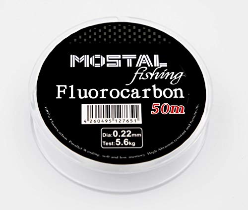 Mostal Fluorocarbon 0,33mm / 10,4kg / 50m Spule Vorfachschnur Fluoro Carbon Schnur von Mostal
