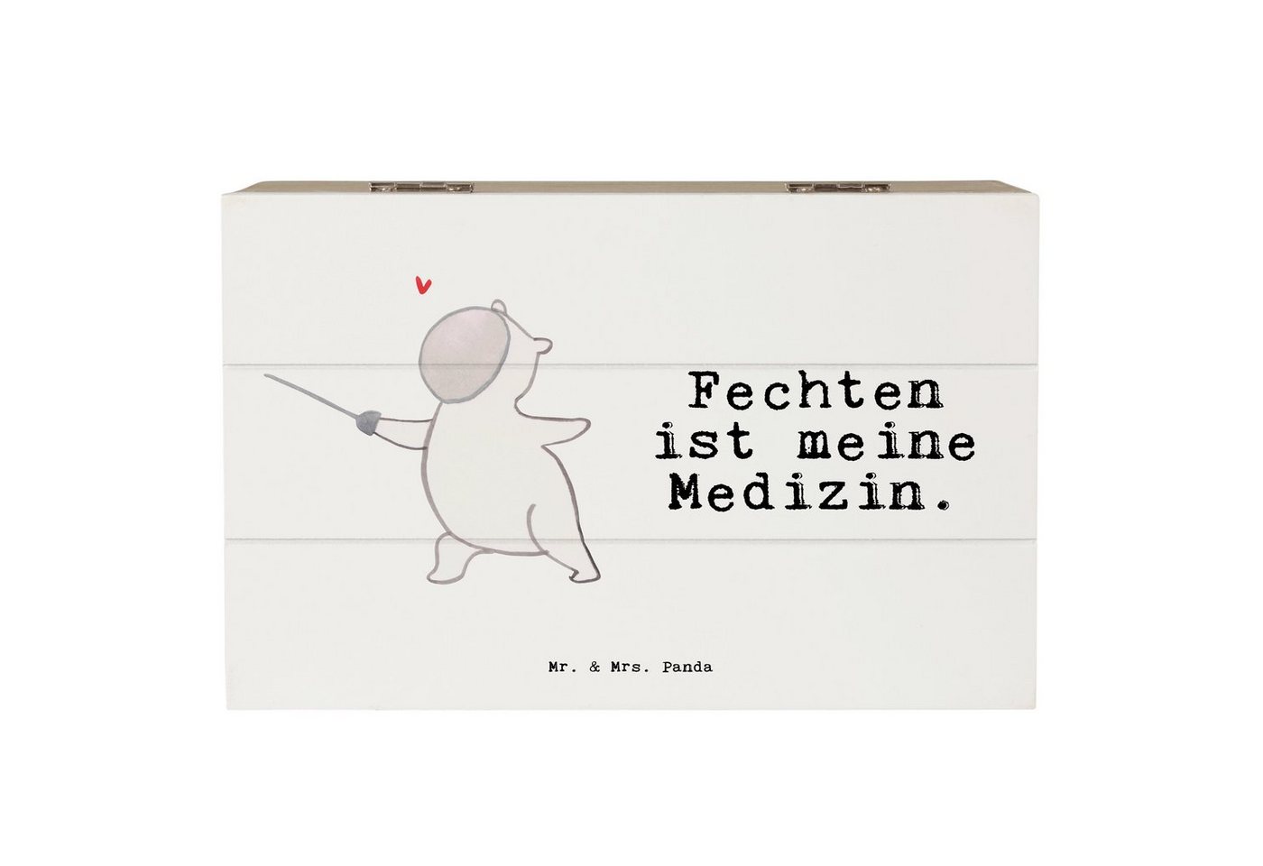 Mr. & Mrs. Panda Dekokiste Panda Fechten Medizin - Weiß - Geschenk, Fecht Verein, Schatzkiste, F (1 St) von Mr. & Mrs. Panda