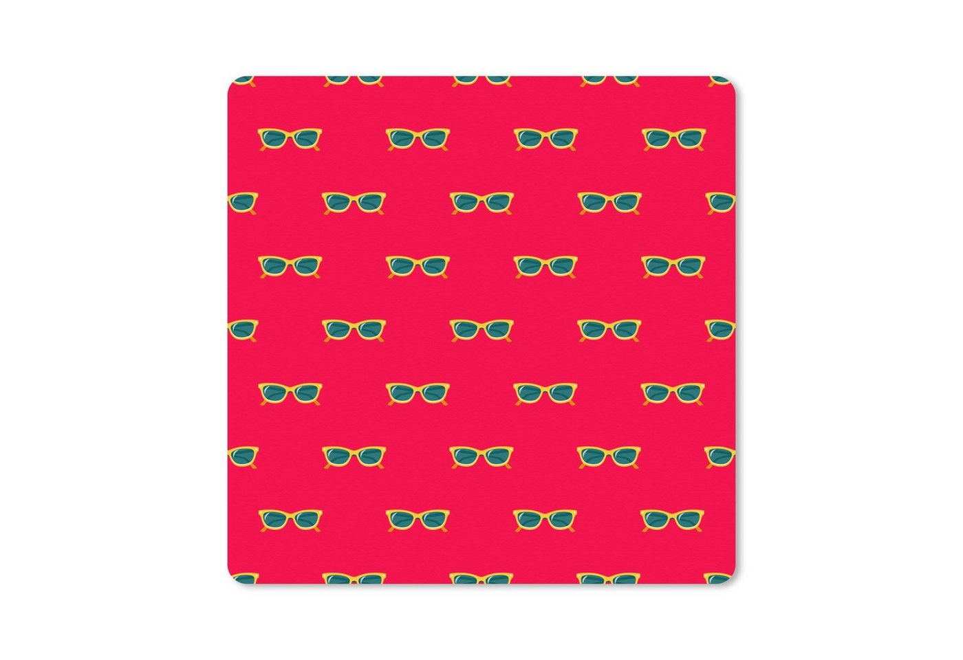 MuchoWow Gaming Mauspad Sommer - Sonnenbrille - Rot (1-St), Mousepad mit Rutschfester Unterseite, Gaming, 40x40 cm, XXL, Großes von MuchoWow