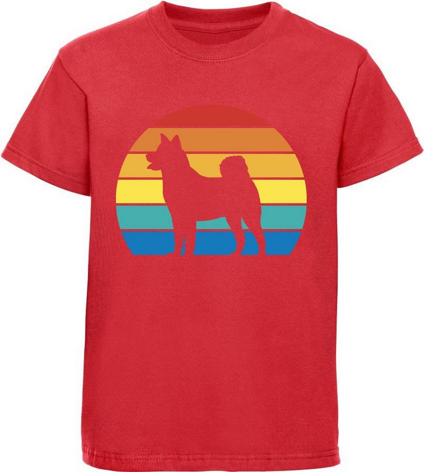 MyDesign24 Print-Shirt Kinder Hunde T-Shirt bedruckt - Retro Akita Bild Baumwollshirt mit Aufdruck, i236 von MyDesign24