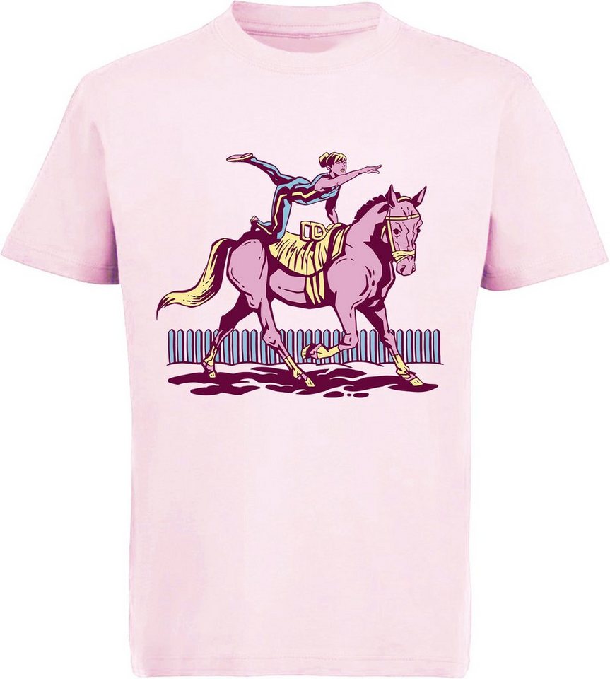 MyDesign24 Print-Shirt bedrucktes Mädchen T-Shirt - Pferd mit Turnerin Baumwollshirt mit Aufdruck, i171 von MyDesign24