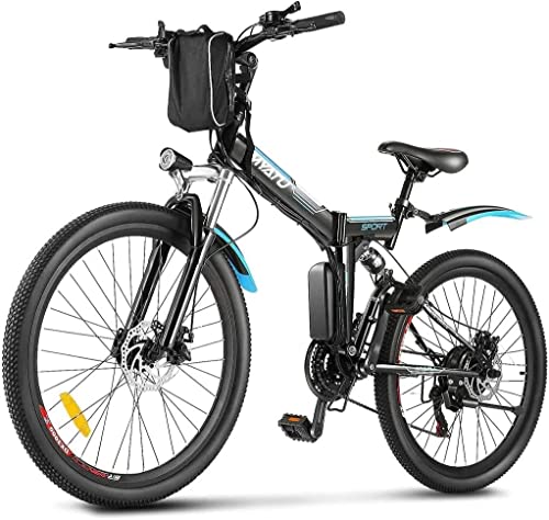 Myatu E-Bike 26 Zoll Elektrofahrrad faltbar E-Klapprad Pedelec mit 36V 10,4Ah Akku für eine Reichweite bis 60km, 250W Motor und Shimano 21-Gang E-Mountainbike von Myatu