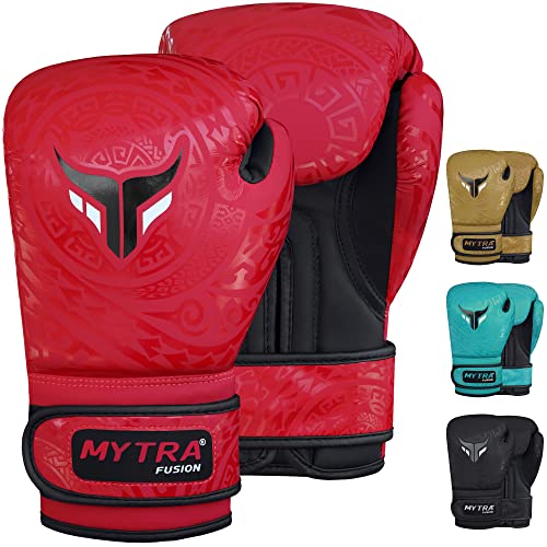 Mytra Fusion kinder boxhandschuhe - kickbox handschuhe kinder für Training, Boxsack, Muay Thai, MMA, Kämpfen kampfsport und boxhandschuhe kinder(Red, 8-oz) von Mytra Fusion
