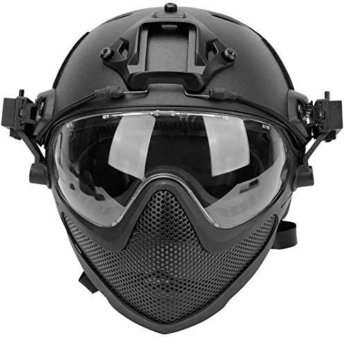 Airsoft PJ F22 Taktischer Helm, Vollgesichtsschutzhelm mit Abnehmbarer Maske und Schutzbrille, verwendet für Outdoor-Sportarten wie CS Games von N/W
