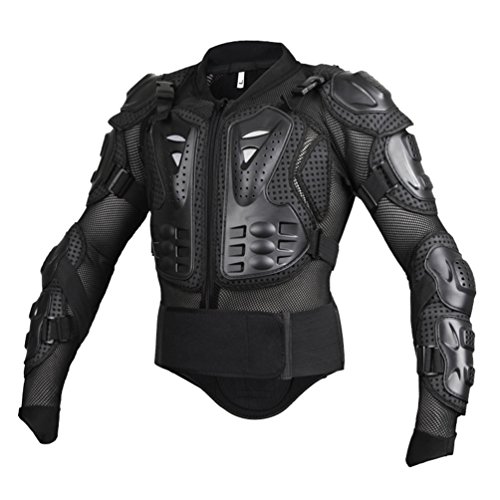 Motorrad Schutz Jacke Atmungsaktiv Einstellbar Brustschutz Sport Fallschutz Schutzjacke Motocross Protektorenjacke (Schwarz, XL) von N / A