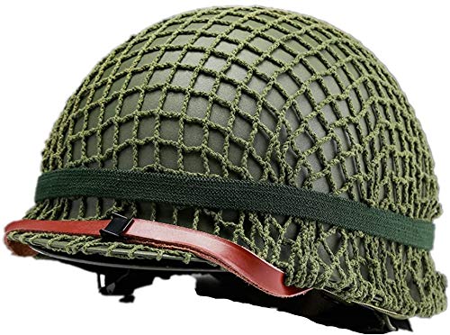 N / A Amerikanischer M1 Stahlhelm aus dem Zweiten Weltkrieg Repl Replik-Helm für militärische Ausrüstung aus dem Zweiten Weltkrieg mit Netzschild von N / A