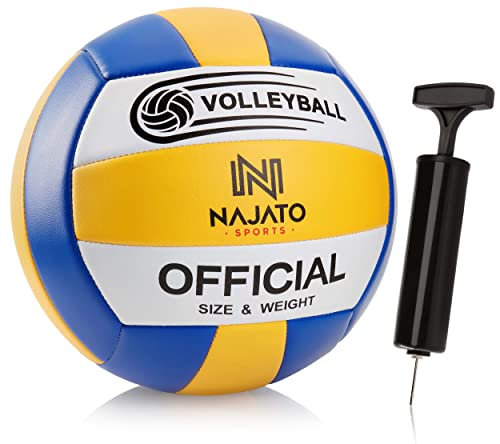 NAJATO Sports Volleyball – Beachvolleyball inkl. Ballpumpe – Langlebiger Volleyball für den Outdoor & Indoor Bereich von NAJATO