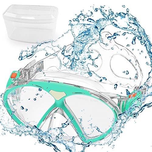 NAJILI Taucherbrille Kinder, Verstellbares Silikonband wasserdicht schwimmbrillen, UV Schutz schwimmbrille mit grosse nase, Einfach zu anpassen Tauchmaske Schwimmbrille für 4-12 Jahre von NAJILI