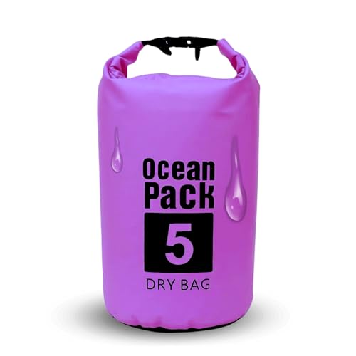 NARAMAKI Wasserdichte Tasche für Meer & Pool, 5 l, violett, Wasserdichte Tasche mit Kordelzug (ohne Schultergurt) von NARAMAKI