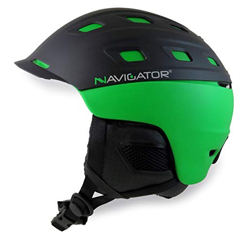 NAVIGATOR Parrot Ski-Helm & Snowboardhelm mit TÜV, Dank innovativer Kombination aus ABS & Inmould Technologie hat Dieser Helm weniger Gewicht bei gleicher Sicherheit, GRÜN, XS-M von NAVIGATOR
