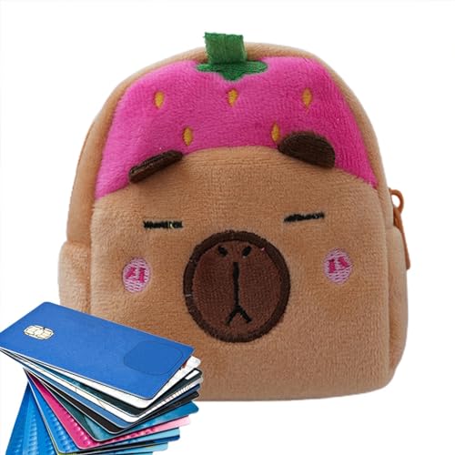 NEFLUM Capybara Plüsch-Geldbörsen – niedliche Geldtasche für Kinder, Plüsch-Capybara-Geldbörse – tragbare Organisationstasche für Erwachsene, multifunktionale Geldtasche für Snacks, Schokolade, von NEFLUM