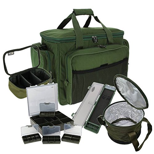 NGT 709 Gepäck-Set für Karpfenangeln, mit Tragetasche, Leine, Angelbox von NGT