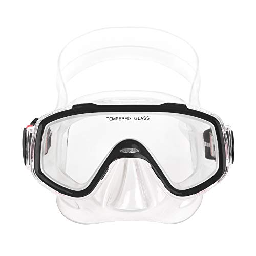 Kinder Schnorchelbrille Tauchmaske Schwimmbrille Anti-Leck Schnorchelmaske Tempered Glas Maske Taucherbrille mit Verstellbares Silikonband, 4-15 Jahren von NICEYEA