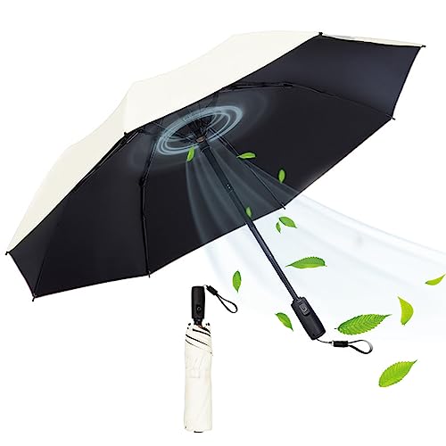 2023 Faltbarer Regenschirm Mit Ventilator, 2600Mah USB-Ladung UV50 Sonnenschutz Anti-UV Ultraleichte Sonnenschirme Mit Persönlichen Kühlventilator Für Heißen Sommer von NILoykg&