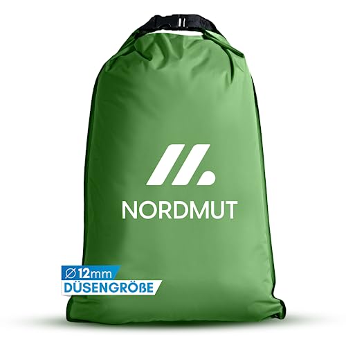 NORDMUT® Pumpsack für Isomatten mit 12 mm Düsengröße | Kompressionspumpsack für Schlafmatten (Grün) von NORDMUT