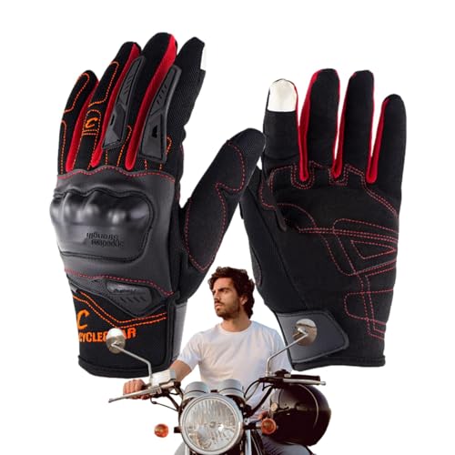 NUDGE Motorrad-Rennhandschuhe, Rennradhandschuhe, Knöchelschutz, atmungsaktive Motocross-Handschuhe mit Fallschutz für Mountainbikes, Dirt Bikes von NUDGE