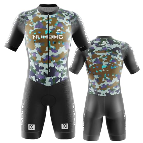 2024 Neuer StilTriathlon Anzug Herren Herren Radsportanzug gepolstert einteilig Trisuit Bike Top Short Trisuit Einteiler für WettkampfGeeignet zum Laufen, Radfahren, Schwimmen. (Type-7,XS) von NUNOMO