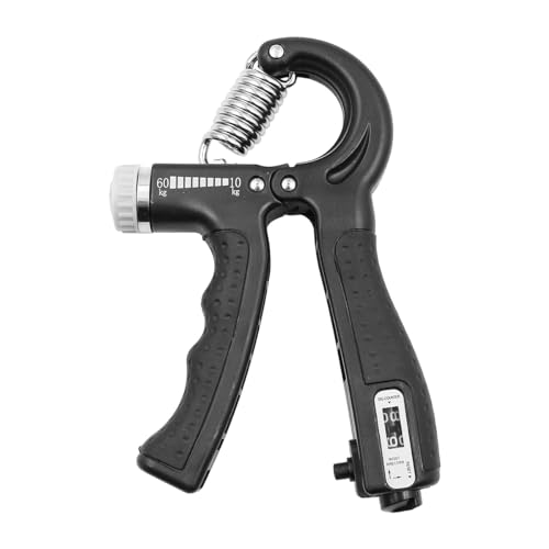 NUZAMAS Handgriff-Stärkungsgerät, Zählgriff-Kraftgerät, verstellbarer Handgreifer, Hand-Stärkungsgerät mit 5–60 kg, verstellbarer Widerstand, Unterarm-Stärkungsgerät, Schwarz von NUZAMAS