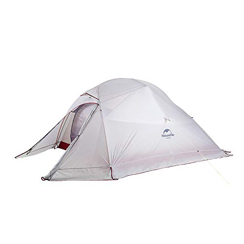 Naturehike Cloud-Up 3 Ultraleichtes Zelt 3-Personen-Rucksackzelt zum Wandern Camping im Freien (20D Grau mit Rock) von Naturehike