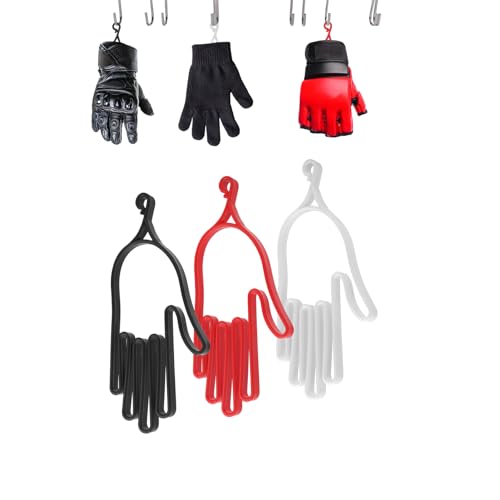 NestNiche 3-teiliger Golfhandschuh-Tragehalter, Schwarz/weiß/rotes Handschuh-Stützrahmen-Set, Golfhandschuh-Trockner-Formwerkzeug, Stretcher Kunststoff Sport Handschuhe Stützrahmen von NestNiche