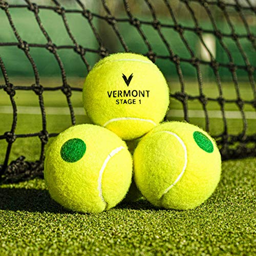 Vermont Tennisbälle | Training Tennis Balls - ITF-genehmigte Tennis Bälle - alle Spielplatzoberfläche | Tennisbälle Kinder | Tennis Zubehör | Tennisbälle Training (60 Bälle (Nachfüllung), Mini Grün)… von Vermont