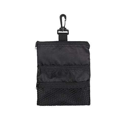 Niiyen Golf Tee Bag Tasche,Tragbare Golfball Zubehör Multi-Pocket Schwarz Reißverschluss Handtasche Tasche zum Aufbewahren von Golfball Zubehör Golf Trunk Organizer von Niiyen