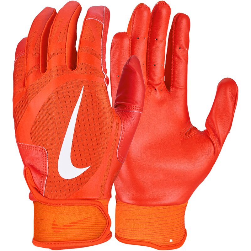 Nike Alpha Huarache Edge Kunstleder Baseball Handschuhe, Batting Gloves - orange/weiß Gr. S von Nike, Inc.