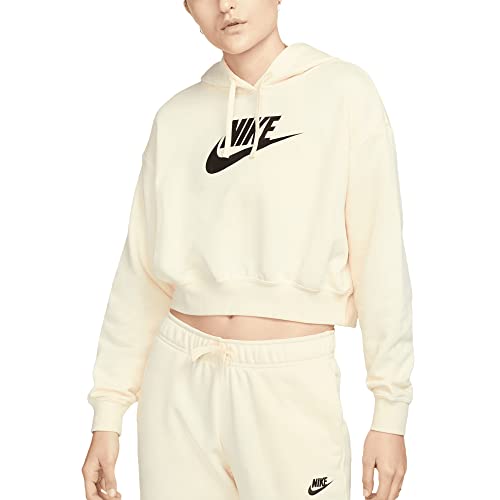 Nike Damen NSW Club FLC Gx Crop HDY T-Shirt, Milk/Schwarz, M von Nike