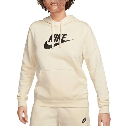 Nike Damen Sportswear Club Fleece Hoodie mit Logo Kapuzenpullover, Coconut Milk/Black, S von Nike
