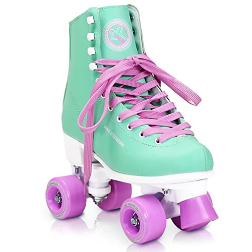 Nils Extreme Rollschuhe für Damen Mädchen und Kinder NQ8400S - Quad Roller aus Kunstleder – Disco Skates - Rollerskates 35 - Minze von Nils Extreme