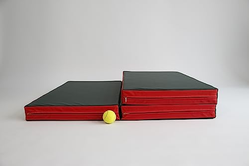 Turnmatte 210 x 100 x 8 cm klappbar (Grün/Rot) von Niro Sportgeräte
