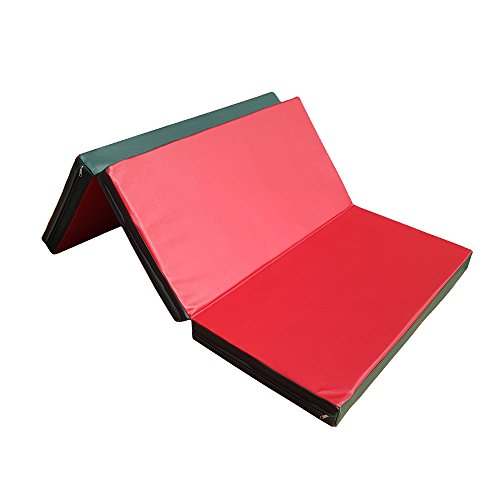 Turnmatte 210 x 100 x 8 cm klappbar (Rot/Grün) von Niro Sportgeräte