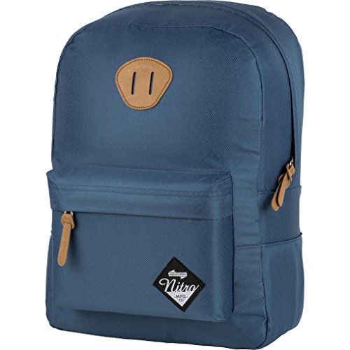 Nitro Urban Classic, Old School Daypack mit gepolstertem Laptopfach, urbaner Streetpack, Alltagsrucksack, Schulrucksack, Schoolbag, Blue Steel, 20 L von Nitro