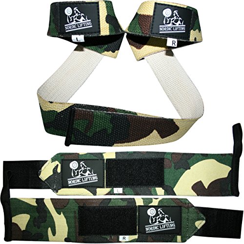 Wrist Wraps + Lifting Straps Bundle (2 Pairs) for Weight Lifting, Cross Training, Workout, Gym, Powerlifting, Bodybuilding, Support for Women and Men, No Injury Weight Lifting von Nordic Lifting