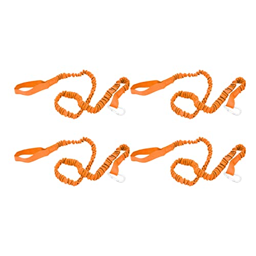 Nyzoxil 4 Stück Kajak-Ruten-Lanyard, elastisches Anti-Verlust-Nylon-Kanu-Paddel-Leine, Sicherheitsseil für Surfen, Rafting (Orange) von Nyzoxil