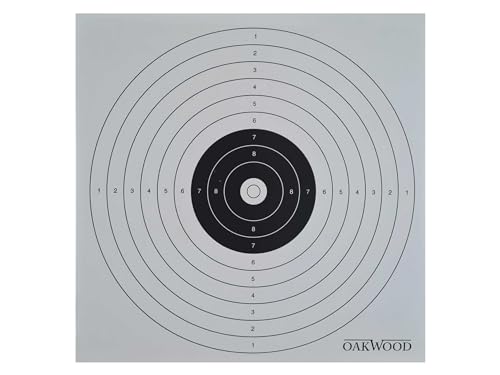 OAKWOOD Zielscheiben 14x14 oder 17x17 | Verschiedene Motive | Luftgewehr Pistole Softair Airsoft CO2 Schießscheibe für Kugelfang 50/100/150 Stück (17x17, 10er-Ring (150)) von OAKWOOD