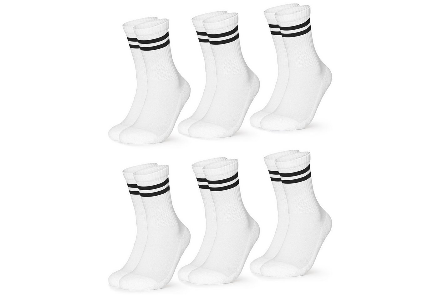 OCCULTO Tennissocken Damen Retro Tennis Socken 6er Pack (Modell: Serena) (6-Paar) von OCCULTO
