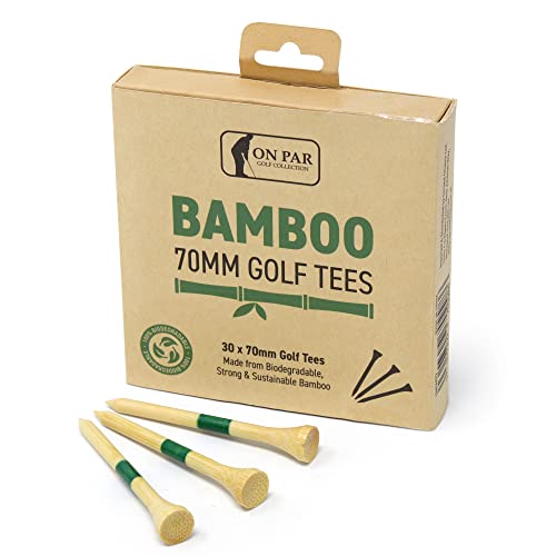 ON PAR Professional Bamboo Golf Tees 70mm Stark, langlebig, nachhaltig und biologisch abbaubar von ON PAR