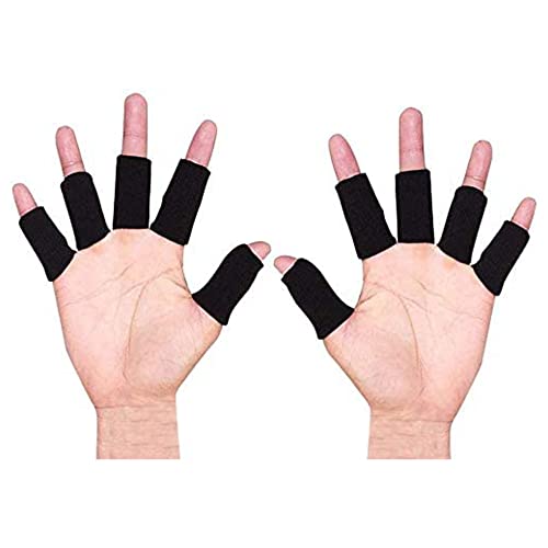 ONTYZZ Fingerverband Fingerschutz Sport Fingerbandage 10 STK Dehnbare Fingerhülle Schutz Fingerband fingerschutz zum Schutz beim Sport und bei Arthritis Schwarz von ONTYZZ
