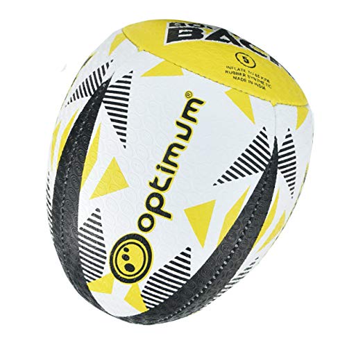 Optimum Rugby Bounce Back Solo Skills Ball – ausgewogenes, reaktionsschnelles, präzises Handling und Treten – leistungsstarker Rebound-Rugbyball für professionelles Training – 2-lagig, 410 g (Größe 5) von OPTIMUM