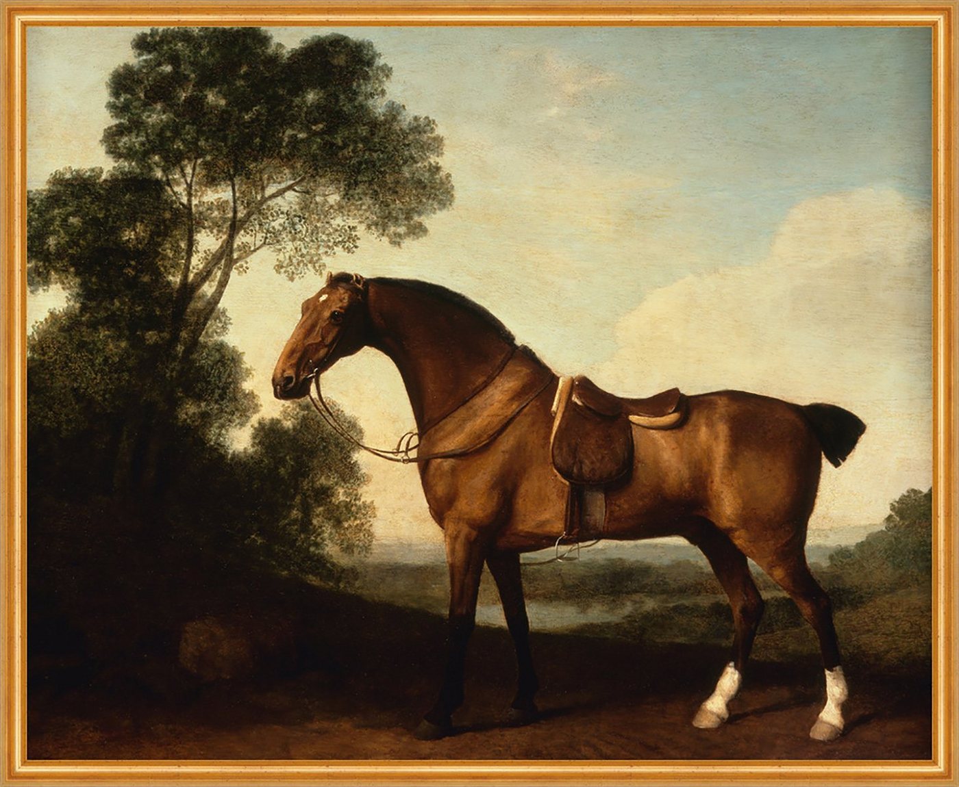 Kunstdruck A Saddled Bay Hunter George Stubbs Pferde Sattel Weide Zaumzeug B A1 0, (1 St) von OTTO