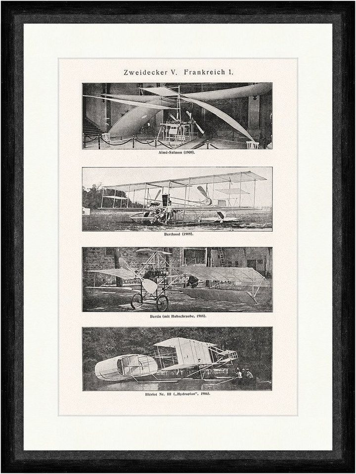 Kunstdruck Zweidecker Aime Salmon Berthaud Luftschiff Braunbeck Faks Sport 337, (1 St) von OTTO