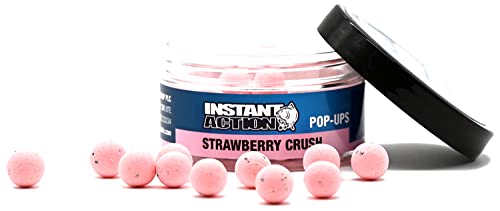 OUTDOORDINO Nash Strawberry Crush Pop Ups Pink - Pop Up Boilie mit Erdbeer-Geschmack zum Karpfenangeln Rosa (12mm) von OUTDOORDINO