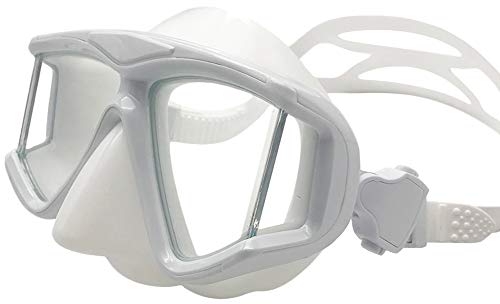 Tauchmaske mit Dioptrien Dioptrin, OWN4B Harzlinsen Schnorchelmaske Taucherbrille Korrektur, Tauchmasken Tauchermaske für Erwachsene und Kinder mit Kurzsichtigkeit Kurzsichtig (Weiß, -1.5) von OWN4B