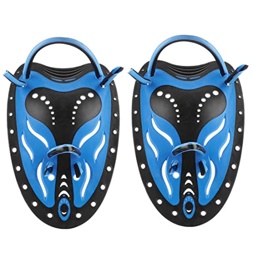Contour Schwimmpaddel Hand, Schwimmtraining Handpaddel mit verstellbaren Trägern, Schwimmpaddel für Frauen und Männer l Blau von Obelunrp