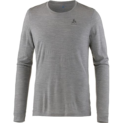 Odlo Herren Funktionsunterwäsche Langarm Shirt 100% MERINO 200 GRAMM, grey melange - grey melange, XL von Odlo