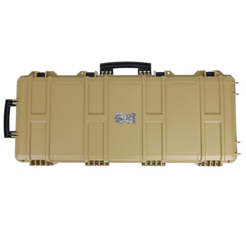 OpTacs Waffenkoffer - Medium FDE 97,8x42x17,5cm Stabiler Koffer für Langwaffen und Ausrüstung, wasserdicht, Hartschalenkoffer mit Schaumstoffpolsterung Rasterschaumstoff von OpTacs